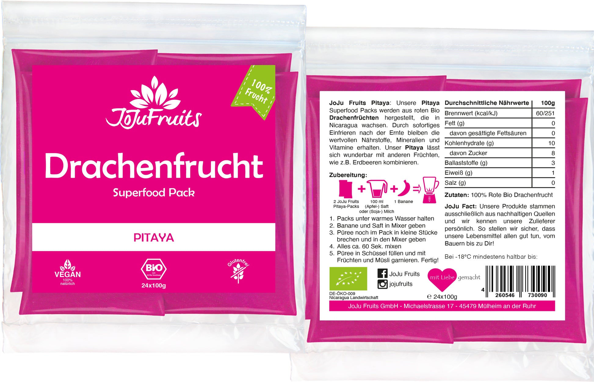 Bio Pitaya Püree, Bio Drachenfrucht Püree
