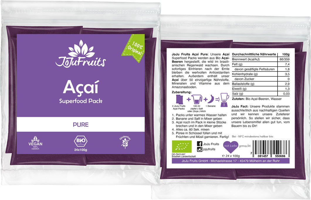 bio acai püree gefroren juice pad original brasilien